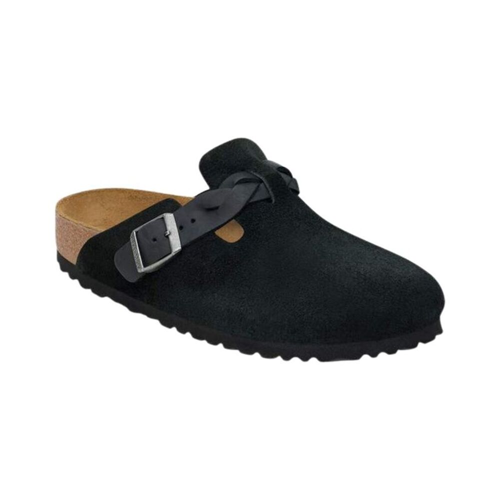 Birkenstock Boston Braided Suede Clog, Black